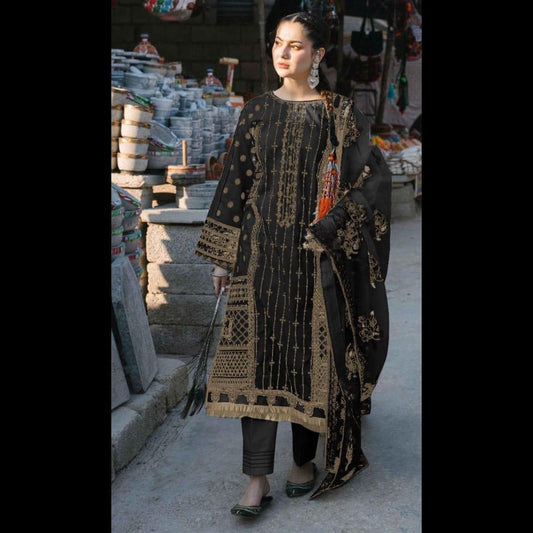 QALAMQAR BLACK BEAUTY LUXURY (LAWN ) 2023 - Wearza