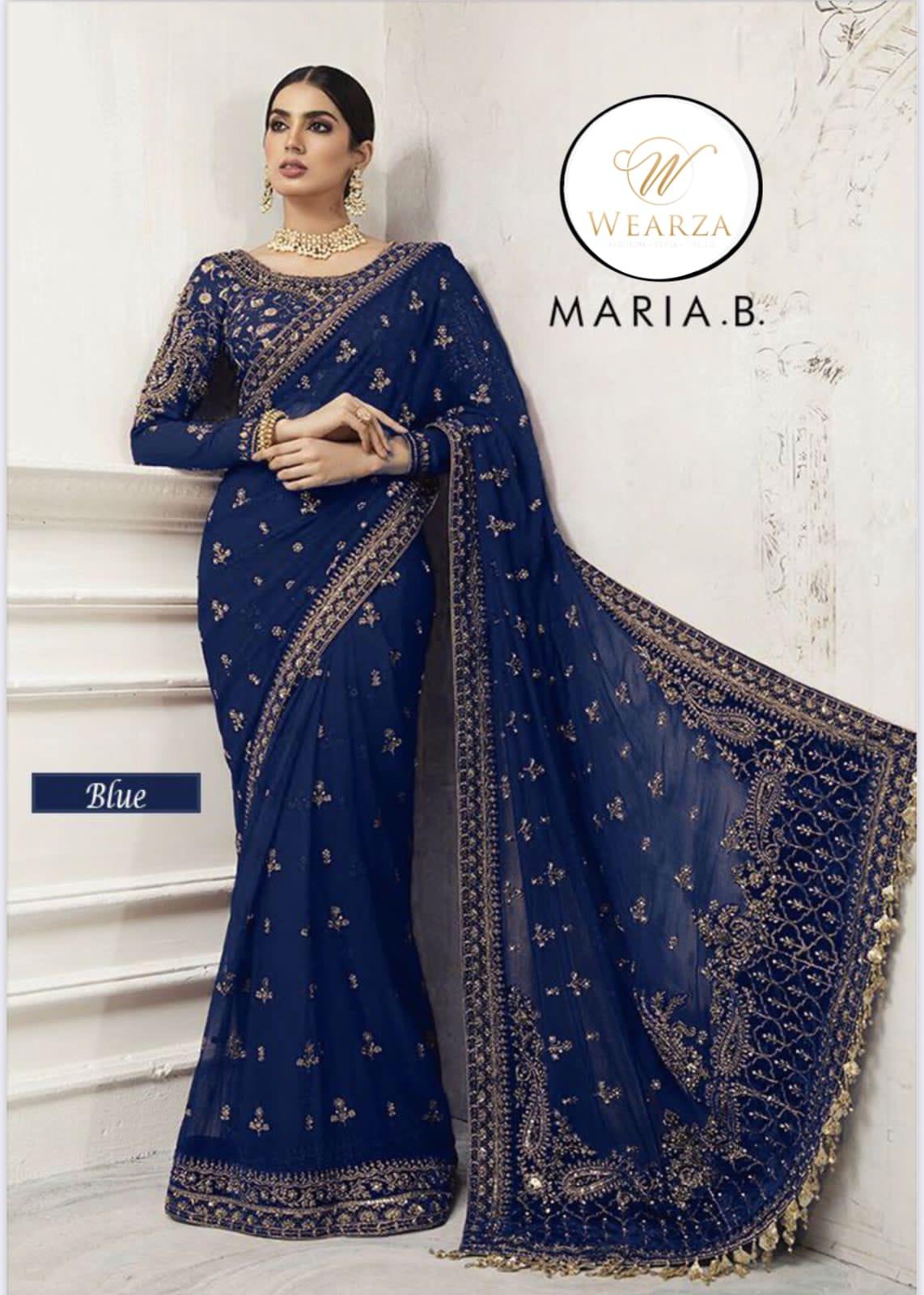 MARIA B SAREE WEDDING COLLECTION 2023 (SOFT NET) - Wearza