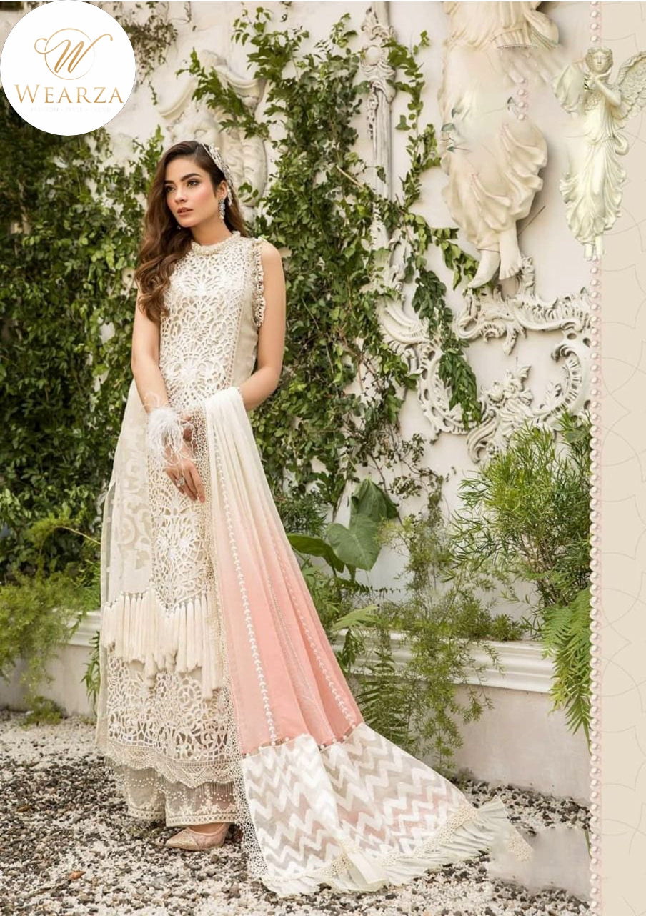 MARIA B ORGANZA EMBROIDERED SUIT WITH (SOFT NET) DUPPATA - Wearza