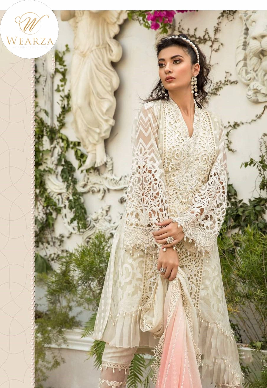 MARIA B ORGANZA EMBROIDERED SUIT WITH (SOFT NET) DUPPATA - Wearza