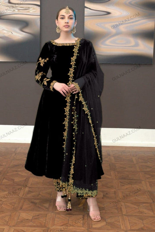 ZAFIRA BLACK BEAUTY LUXURY VELVET SUIT 2024 - Wearza