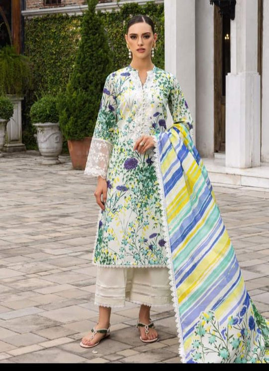 WEARZA DIGITAL PRINTED WITH EMBROIDERED LUXURY LAWN 24 - Wearza