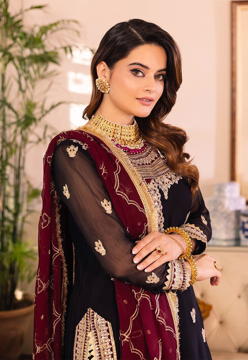 WEARZA® SEMI PURE CHIFFON EMBROIDERED PAKISTANI SUIT 2024 - Wearza