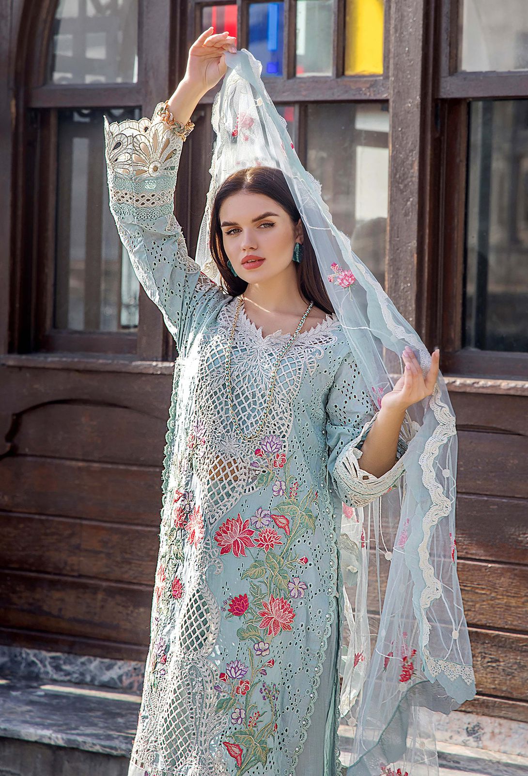 Adan Libas Chikankari Premium Lawn Dress 2024 - Wearza