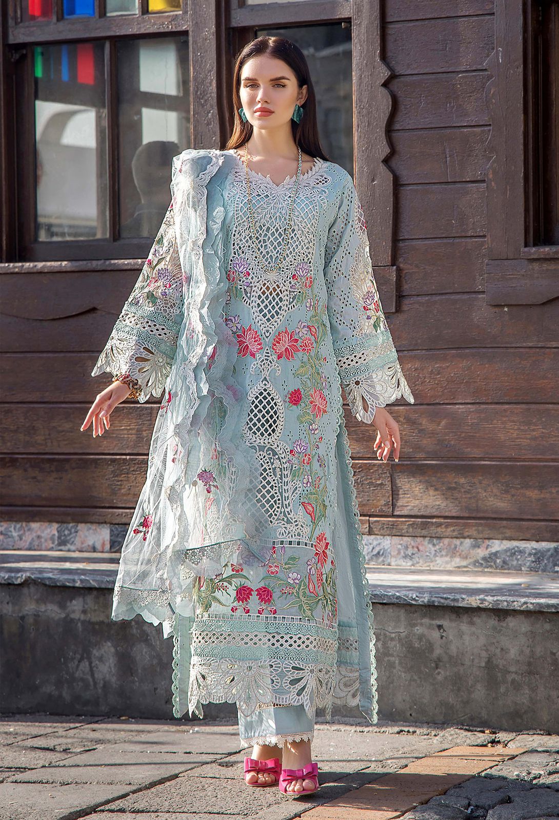 Adan Libas Chikankari Premium Lawn Dress 2024 - Wearza