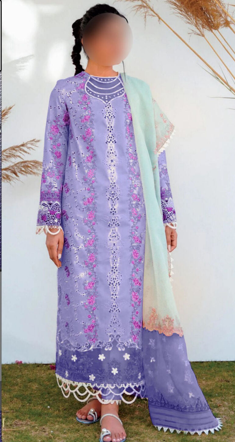 QALAMKAR PREMIUM LAWN COTTON WITH CHIFFON DUPPATA SUIT - Wearza