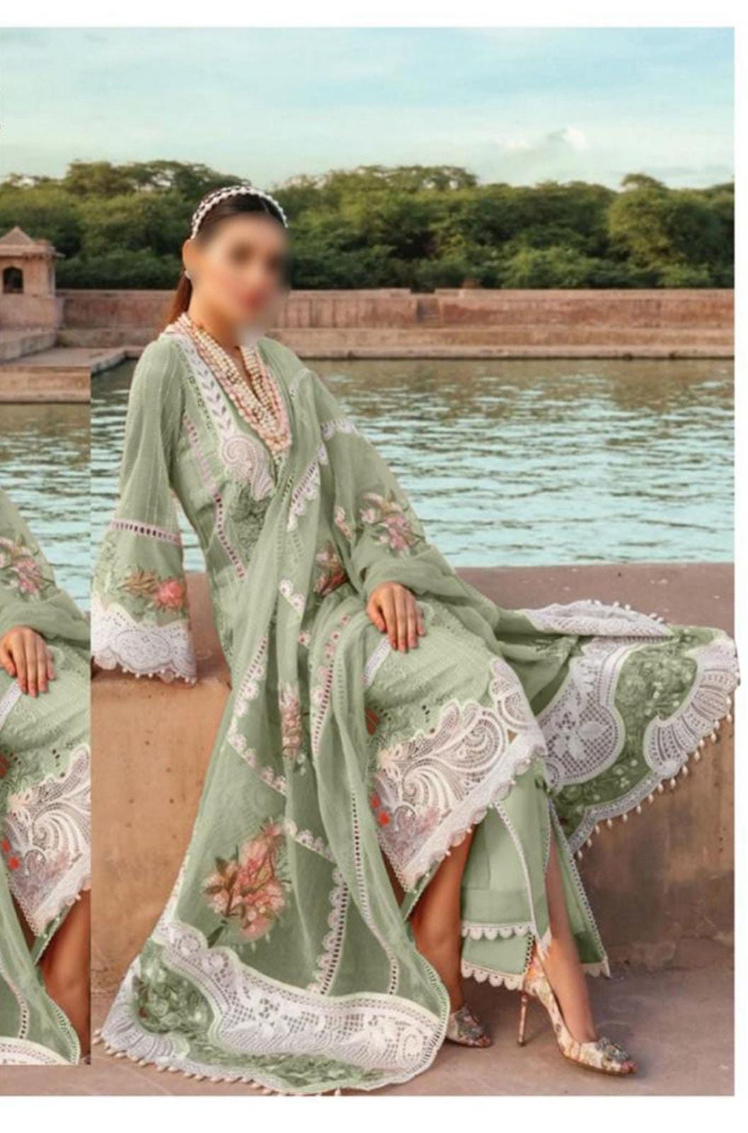 WEARZA CHIKENKARI PURE LAWN MOST HIT ARTICLE WITH CHIFFON DUPPATA - Wearza