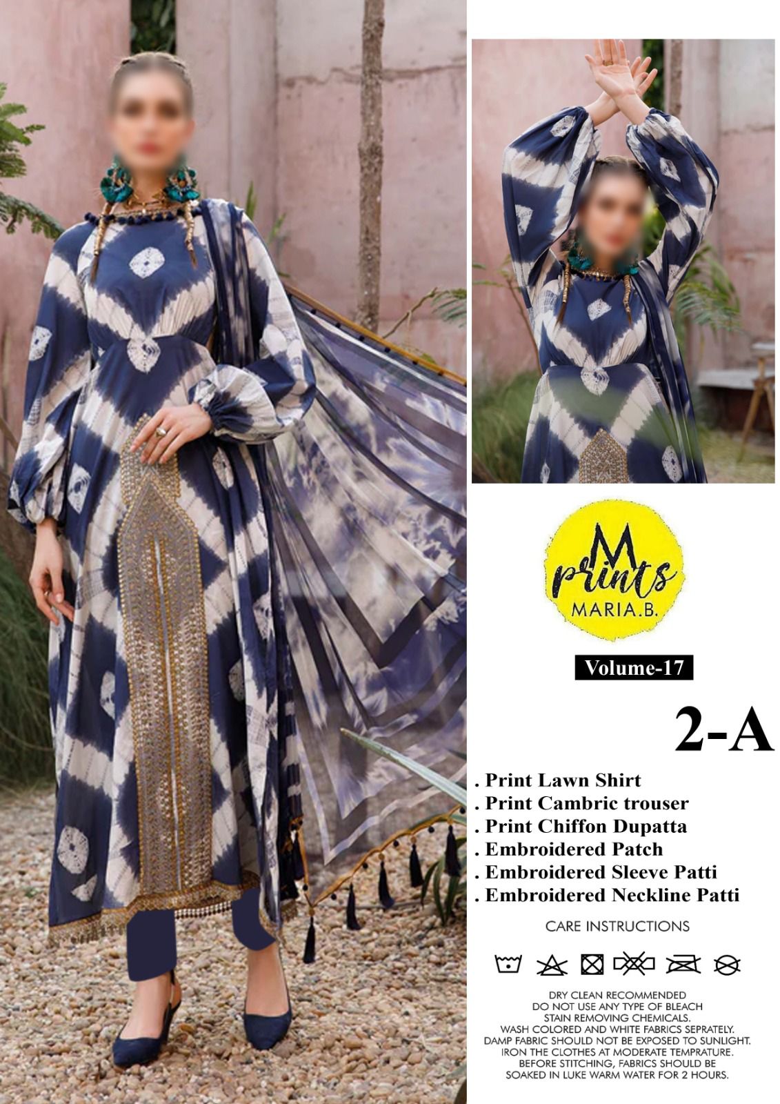 MB M PRINT TIE & DIE PREMIUM PURE LAWN WITH CHIFFON PRINTED CHIFFON 2024 - Wearza