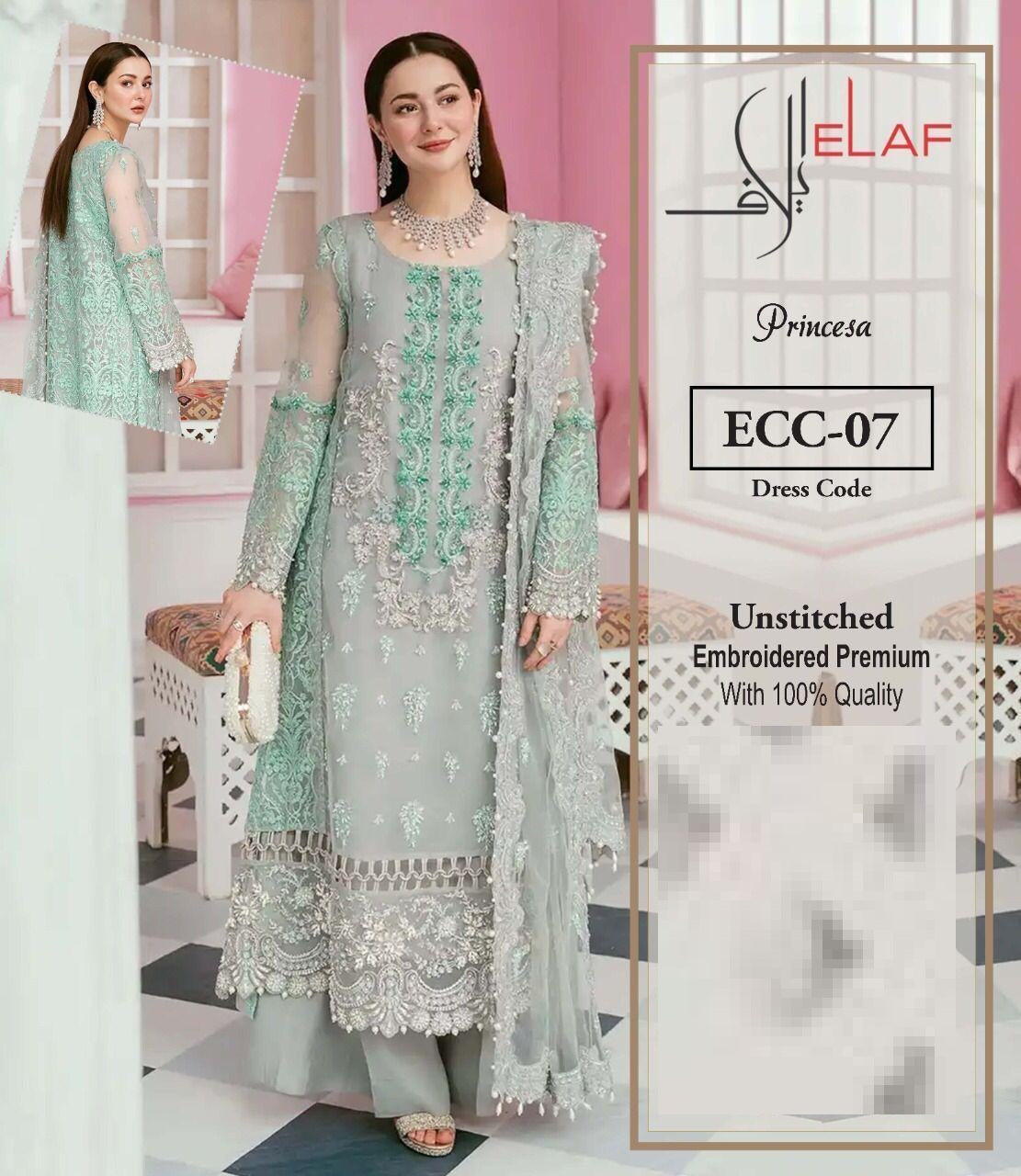 Elaf Organza Heavy Embroidered Luxury Collection Most Demanded Article 2024 - Wearza