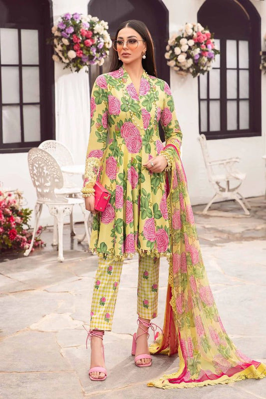 Maria B MPRINT PREMIUM PURE LAWN COLLECTION WITH CHIFFON DUPPATA 2024 - Wearza