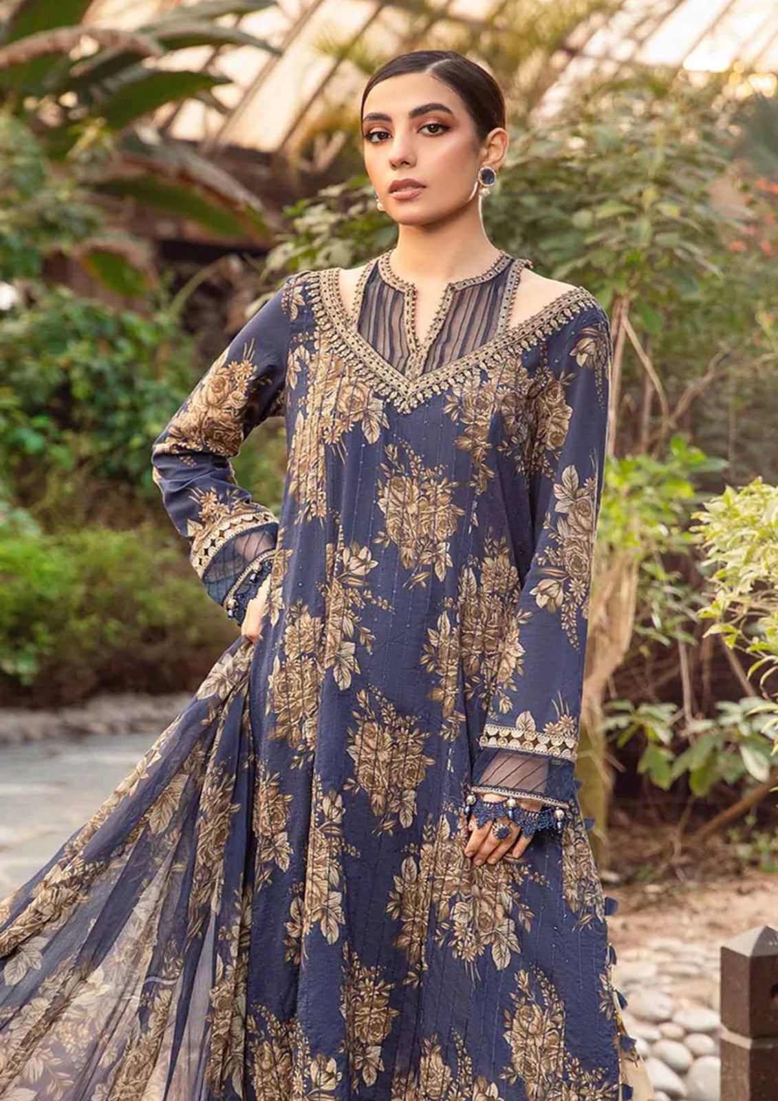 WEARZA X MARIA B M PRINT LAWN COLLECTION WITH CHIFFON DUPPATA - Wearza