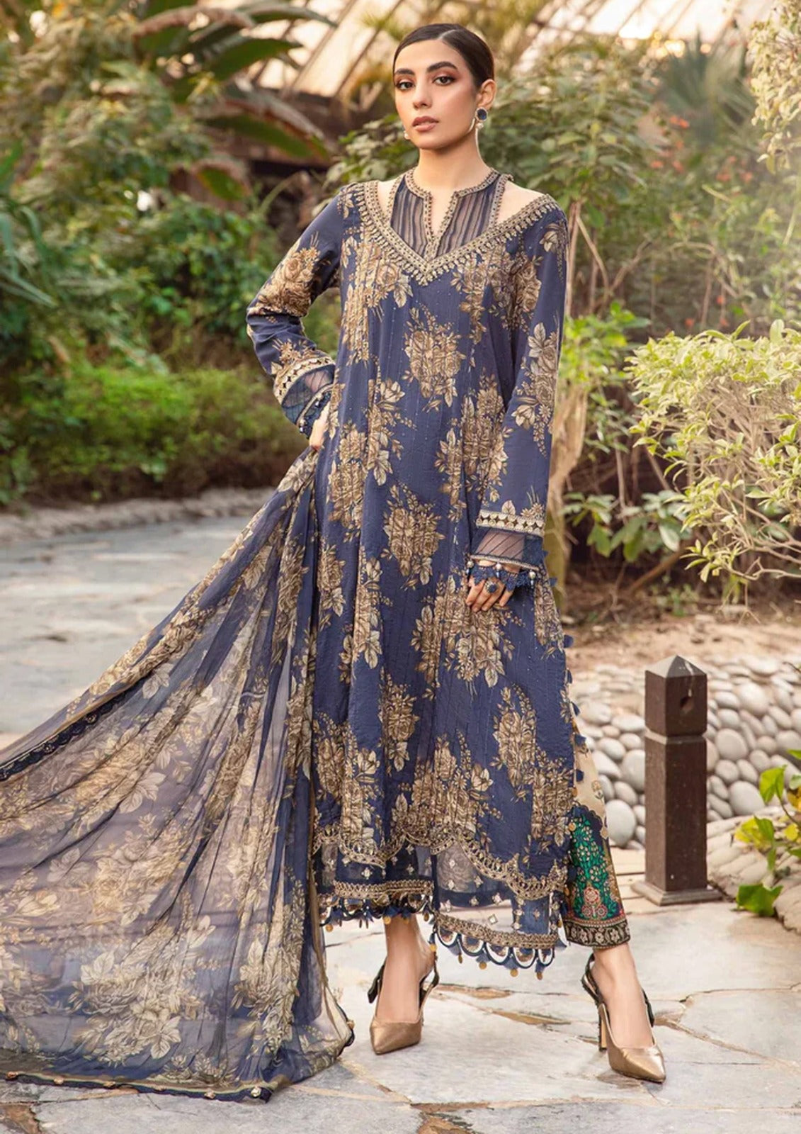 WEARZA X MARIA B M PRINT LAWN COLLECTION WITH CHIFFON DUPPATA - Wearza