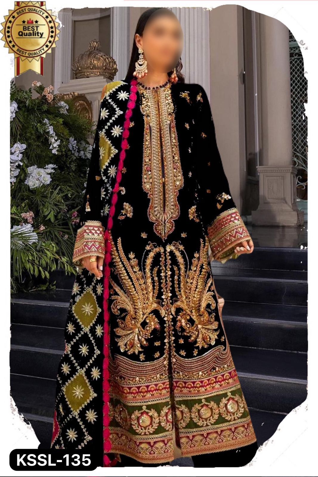 MARIA B 100% SOFT COTTON WITH SEMI PURE CHIFFON EMBROIDERED DUPPATA 2024 - Wearza