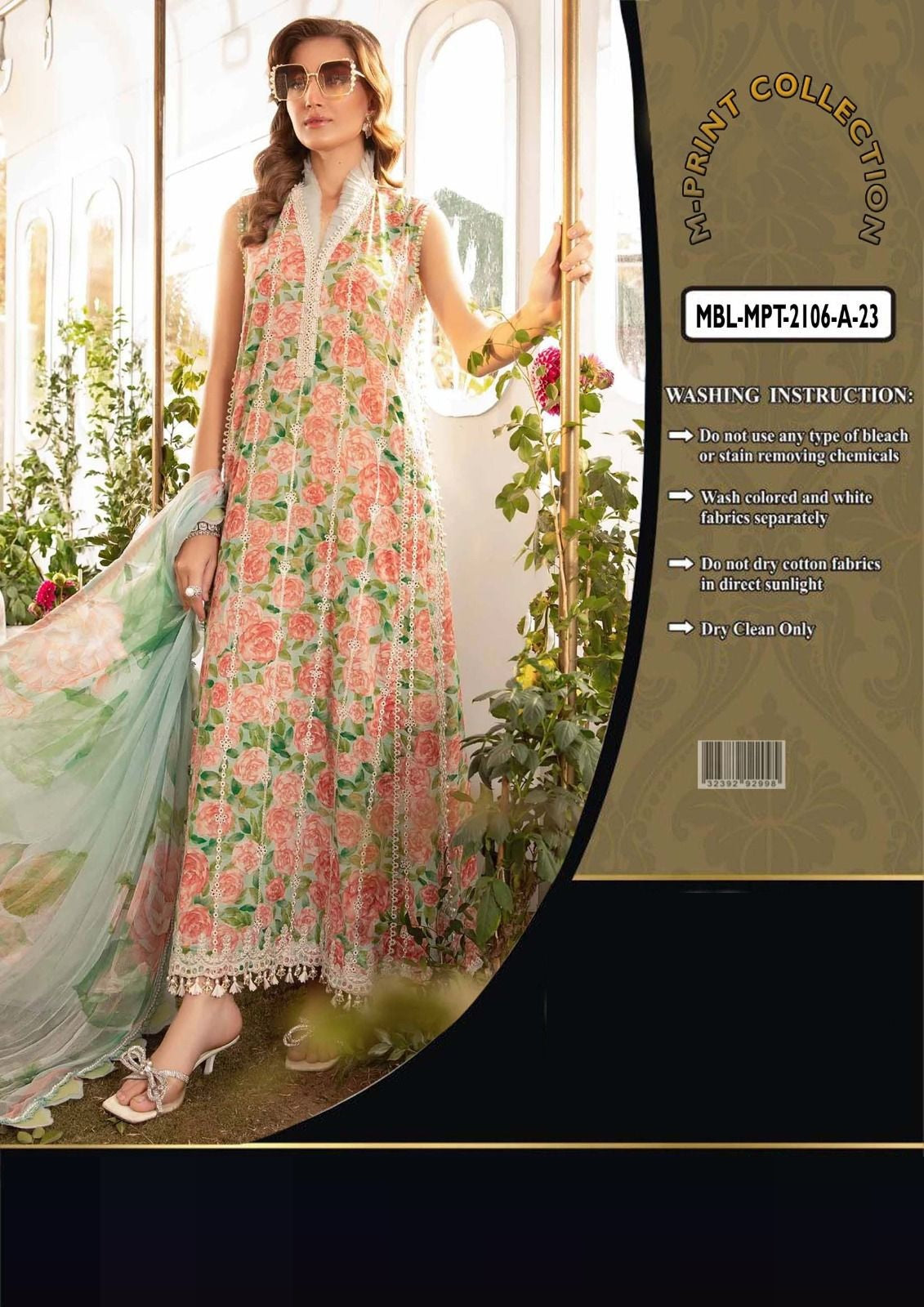 Maria B MPRINT DIGITAL PRINTED PURE LAWN COLLECTION SOENGLE & SCIFFLIE WORK 2024 - Wearza