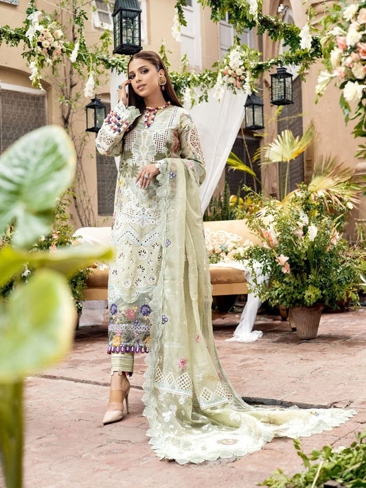 MARYAM HUSSAIN SEMI PURE LAWN WITH COTTON NET DUPPATA 2024 - Wearza