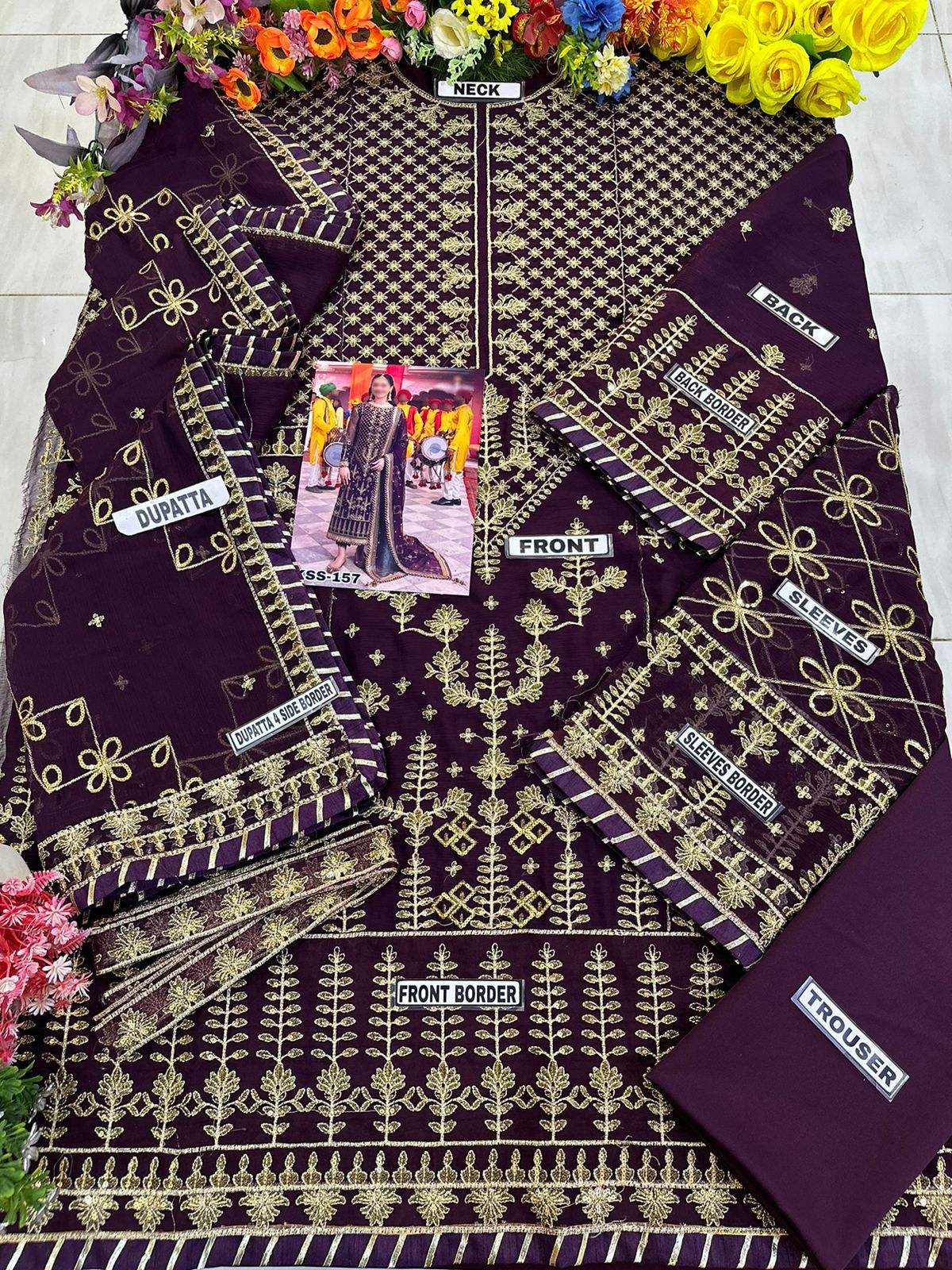 WEARZA X ASIM JOFA SEMI PURE FULLY CHIFFON MOST HIT PAKISTANI DRESS 2024 - Wearza