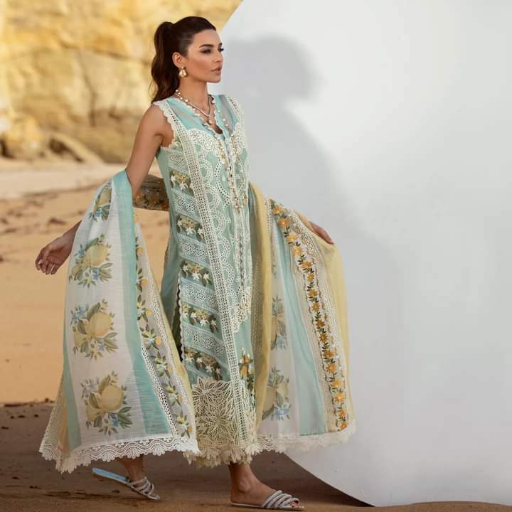 WEARZA X CRIMSON BY SAIRA SHAKIRA PREMIUM PURE LAWN EID COLLECTION 2024 - Wearza