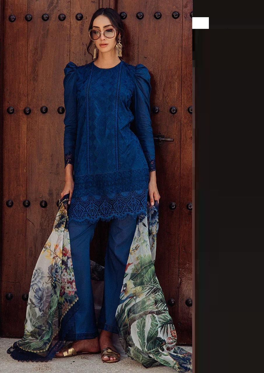 SAIRA RIZWAN X WEARZA 100% COTTON WITH SILK DUPPATA 2024 - Wearza