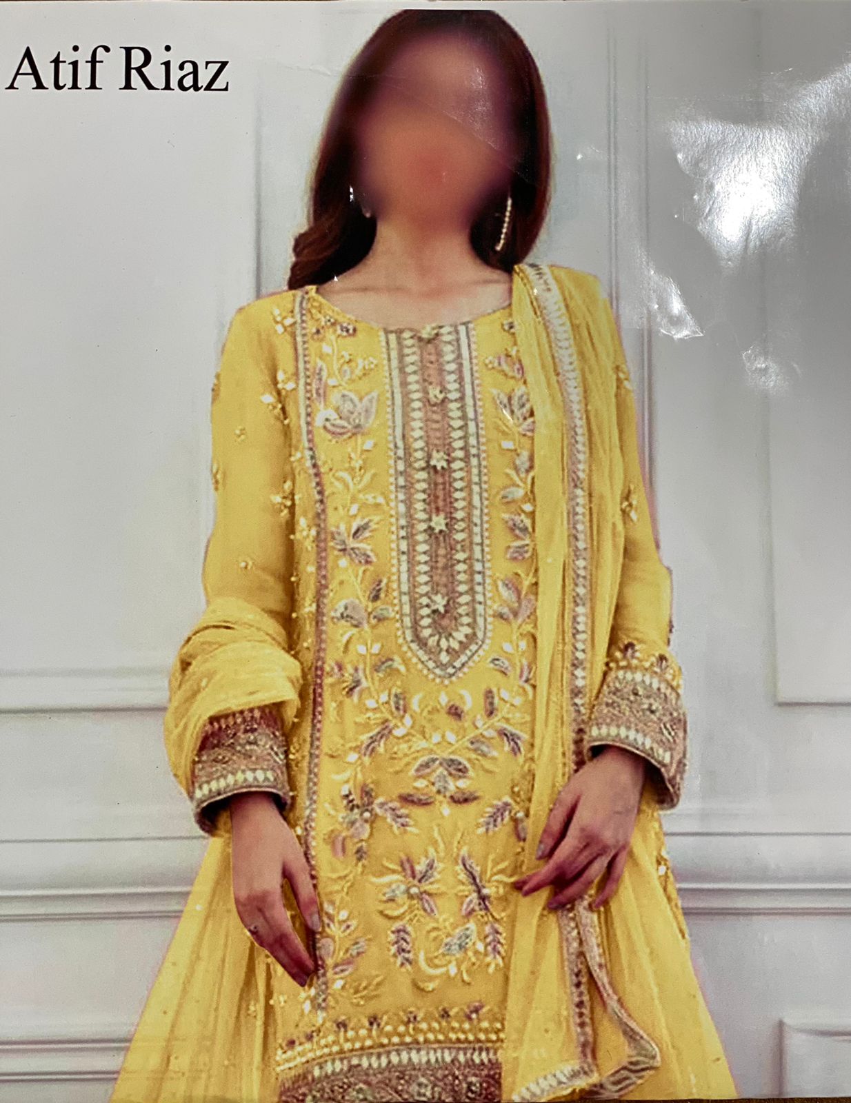 Atif Riaz Mysori Dress With Organza Duppata 2024 - Wearza