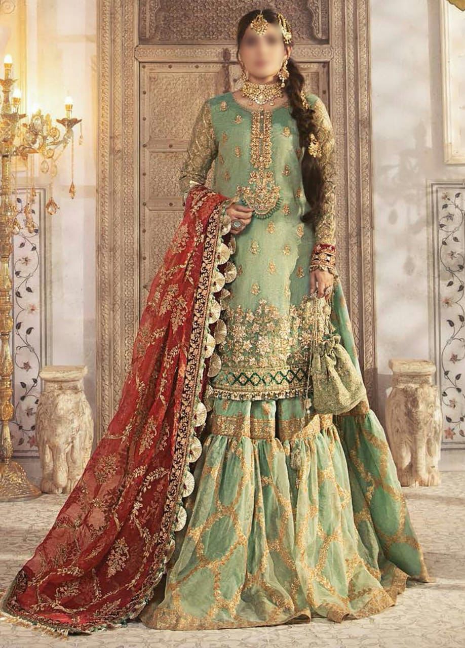 MARIA B WEDDING 100% SOFT NET MOST DEMANDING NEW GHARARA 2024 - Wearza