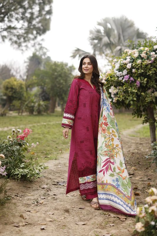 MANARA X WEARZA PREMIUM PURE LAWN WITH DIGITAL SILK DUPPATA 2024 - Wearza