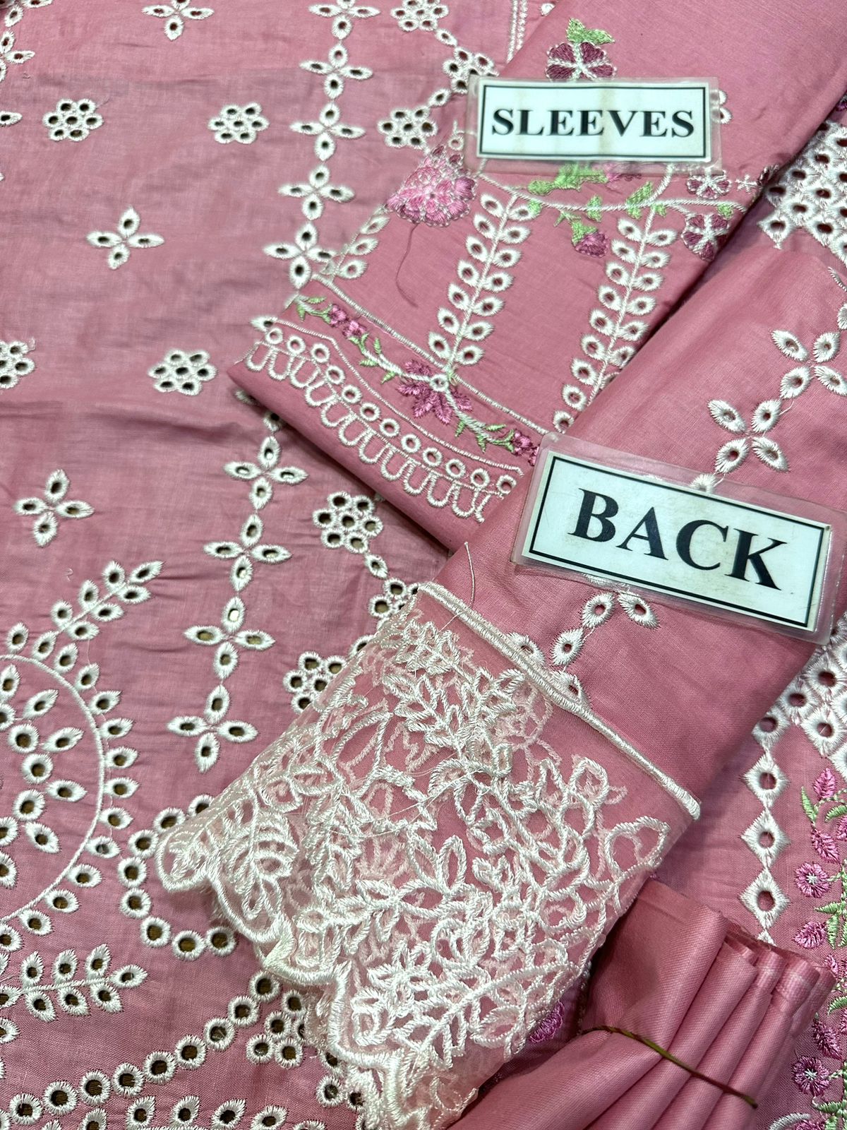 Bin Ilyas Newly Launched Pink & Sky Chikankari Demanding With Organza Duppata 2024 - Wearza