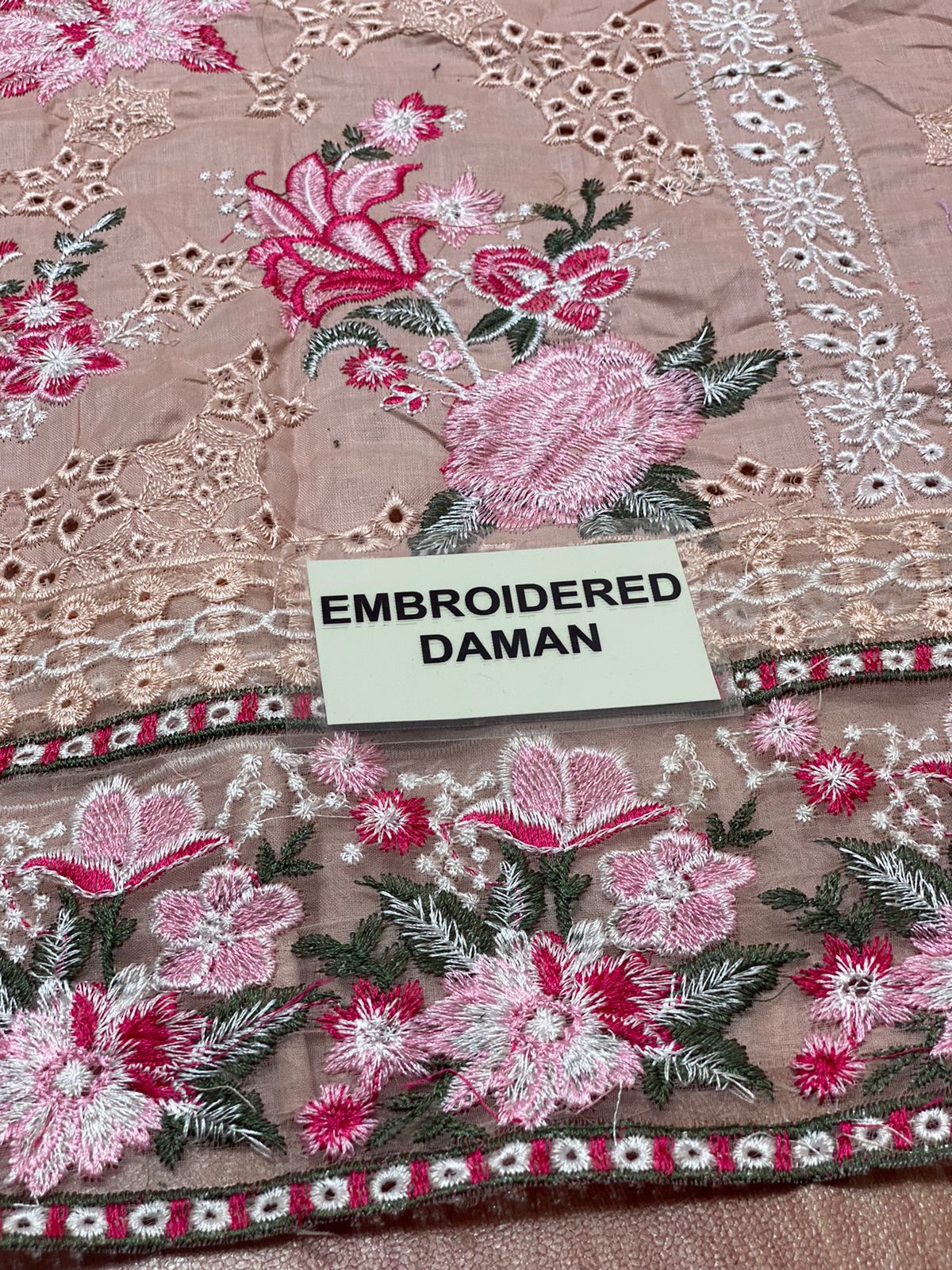 Elan X Wearza Moe Te Pinkish Luxury Premium Pure Chikenkari Lawn With Organza Duppata 2024 - Wearza