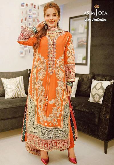 Asim Jofa Most Hot Article Of The Year Semi Pure Chiffon With Silk Entention Duppata 2024 - Wearza