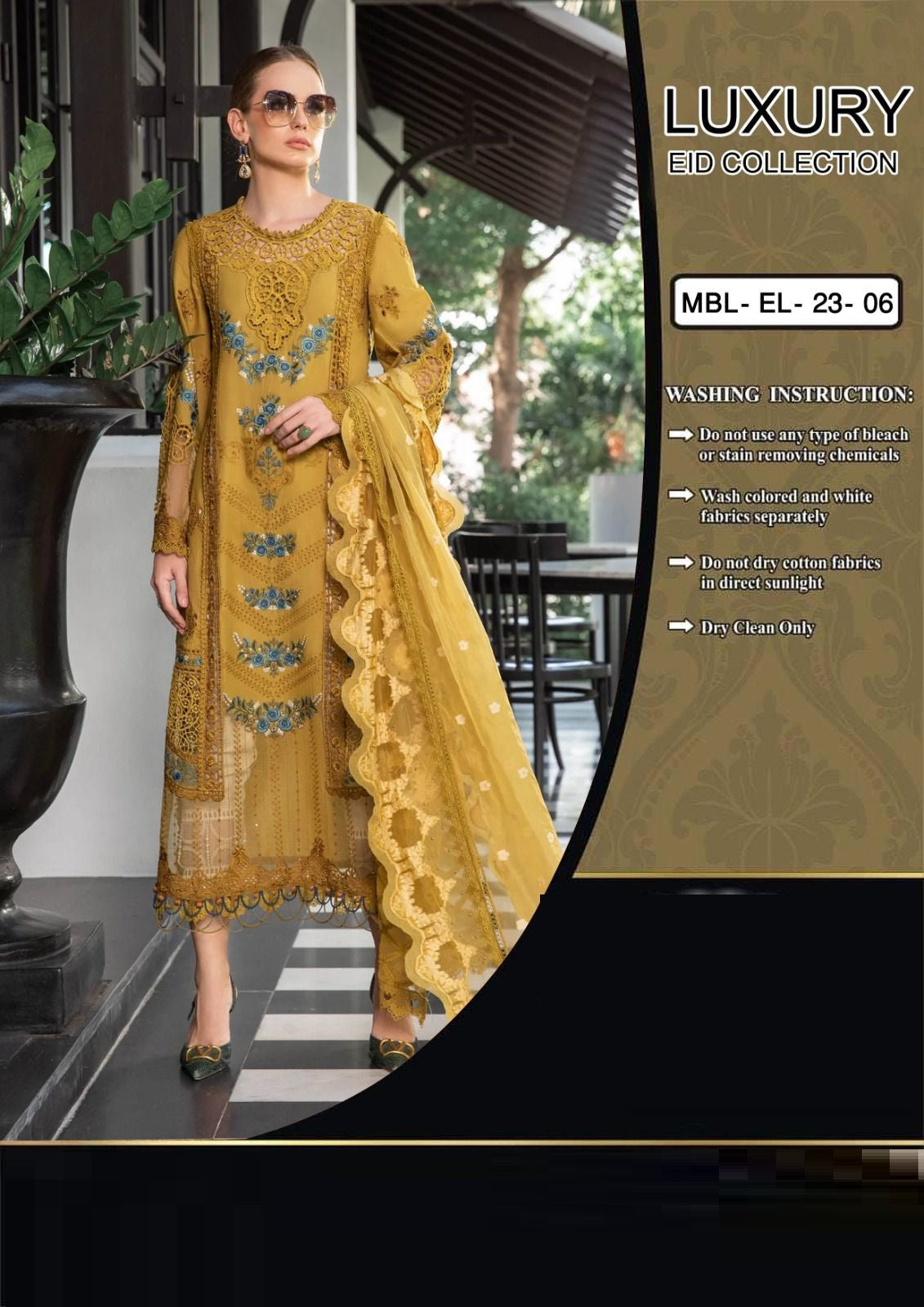 MARIA B X WEARZA PREMIUM PURE LAWN WITH PURE ORGANZA DUPPATA 2024 - Wearza