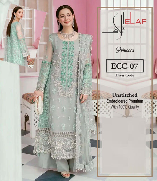 Elaf X Wearza Pure Organza Fully Embroidered Dress Adda Work 2024 - Wearza