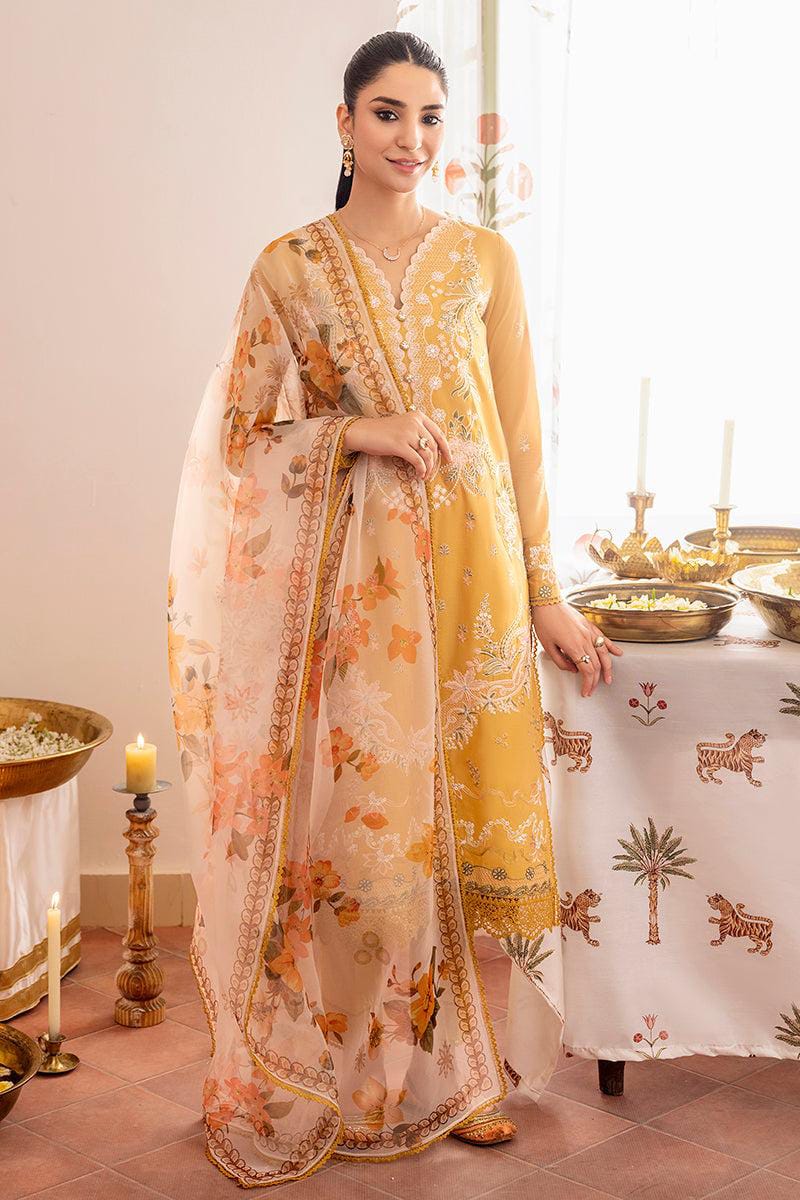 RAMSHA X WEARZA PREMIUM PURE LAWN WITH DIGITAL SILK DUPPATA 2024 - Wearza