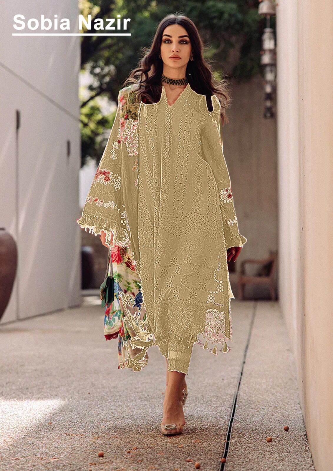 SOBIA NAZIR X WEARZA LUXURY PREMIUM PURE LAWN WITH PURE SILK DIGITAL PRINT DUPPATA 2024 - Wearza