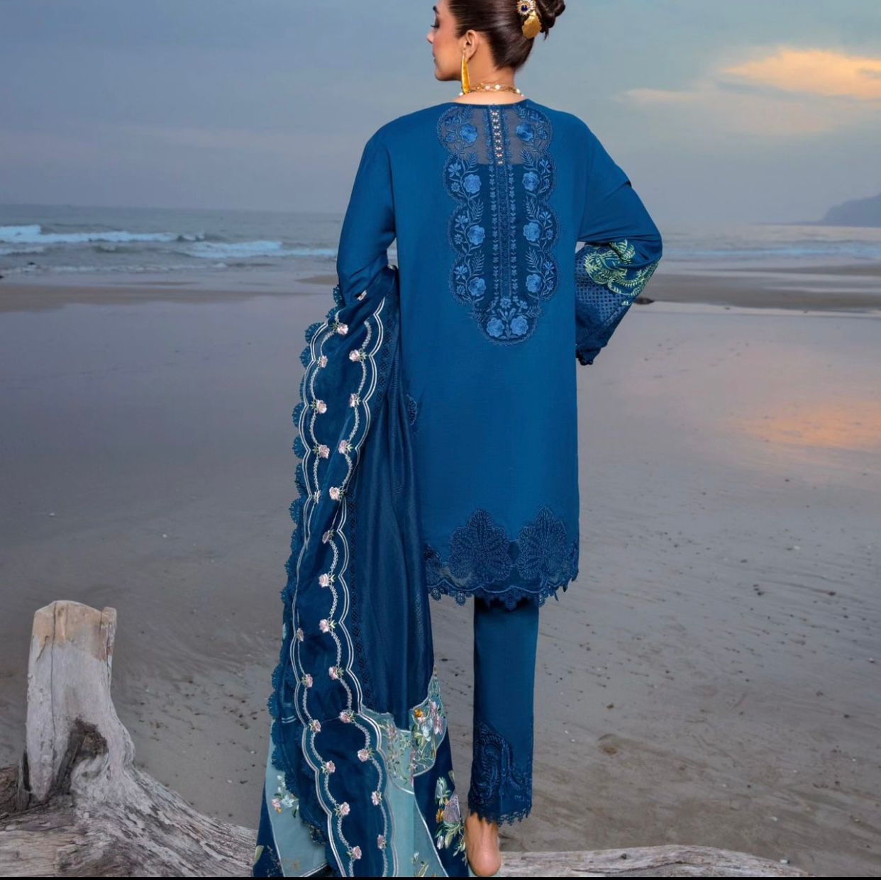 Crimson Royal Luxury Most Awaited Ariticle Premium Pure Lawn Chikankari With Pure Organza Duppata 2024 - Wearza