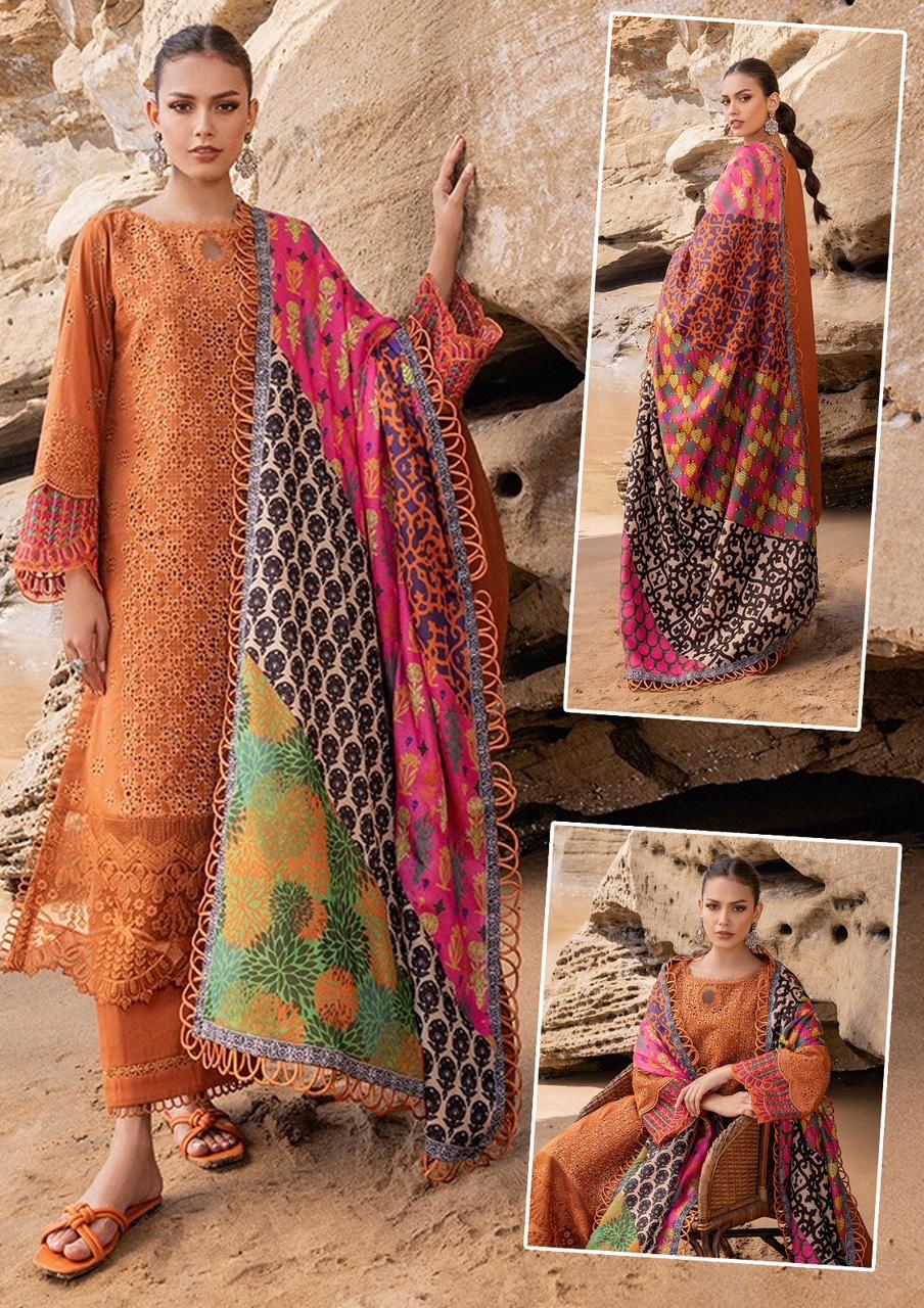 ZAINAB CHOTTANI X WEARZA 100% COTTON CHIKANKARI WITH SILK DUPPATA 2024 - Wearza