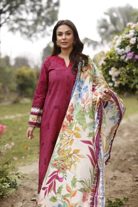 MANARA X WEARZA 100% PREMIUM PURE LAWN COTTON WITH PURE SILK DUPPATA 2024 - Wearza