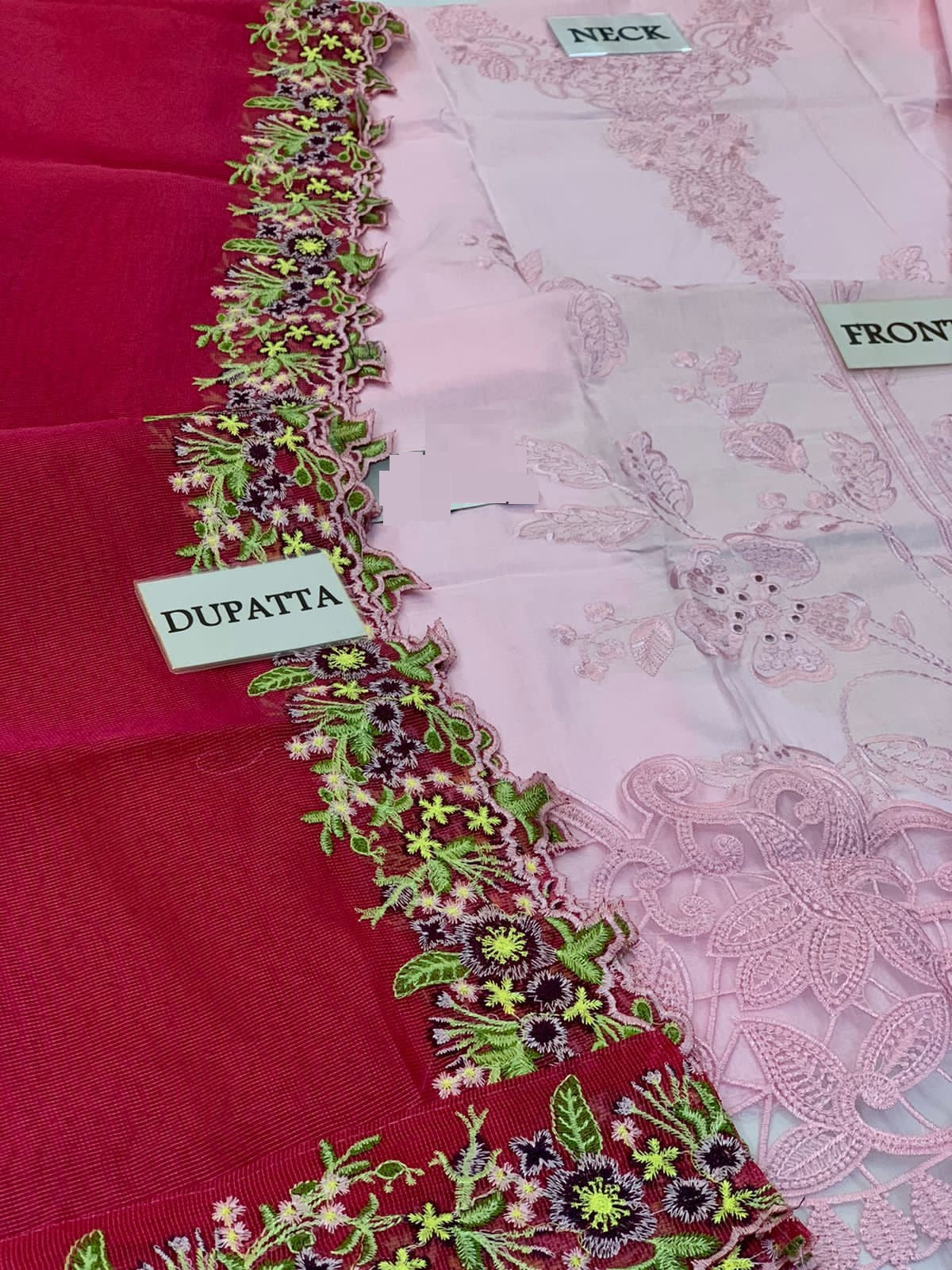 MUSHQ RESTOCK ON HUGE DEMAND 100% PREMIUM PURE LAWN CHIKANKARI WITH COTTON NET DUPPATA 2024 - Wearza