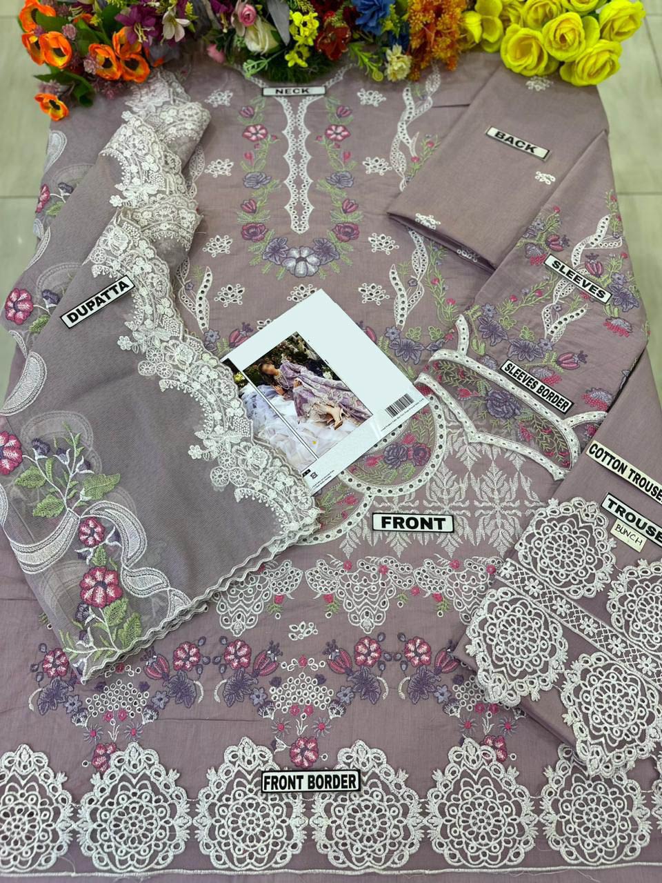 Elaf X Wearza Kssl-189 Premium Pure Chikankari Lawn With Full Heavy Embroidery Duppata 2024 - Wearza