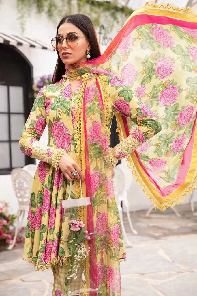 MARIA B X WEARZA MOST HIT DESIGN OF PURE PRINTED LAWN WITH PRINTED CHIFFON DUPATTA 2024 - Wearza