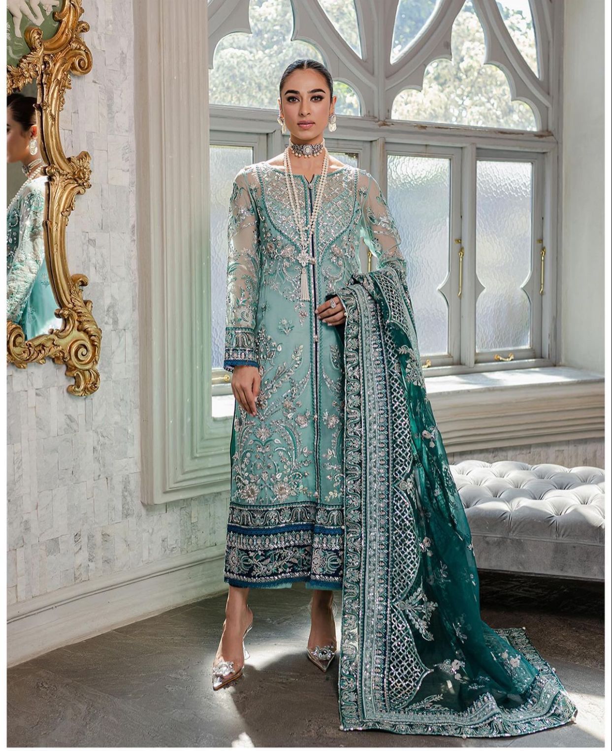 Gulaal Full Dress On Luxury Soft Net Fancy Wedding Collection 2024 - Wearza