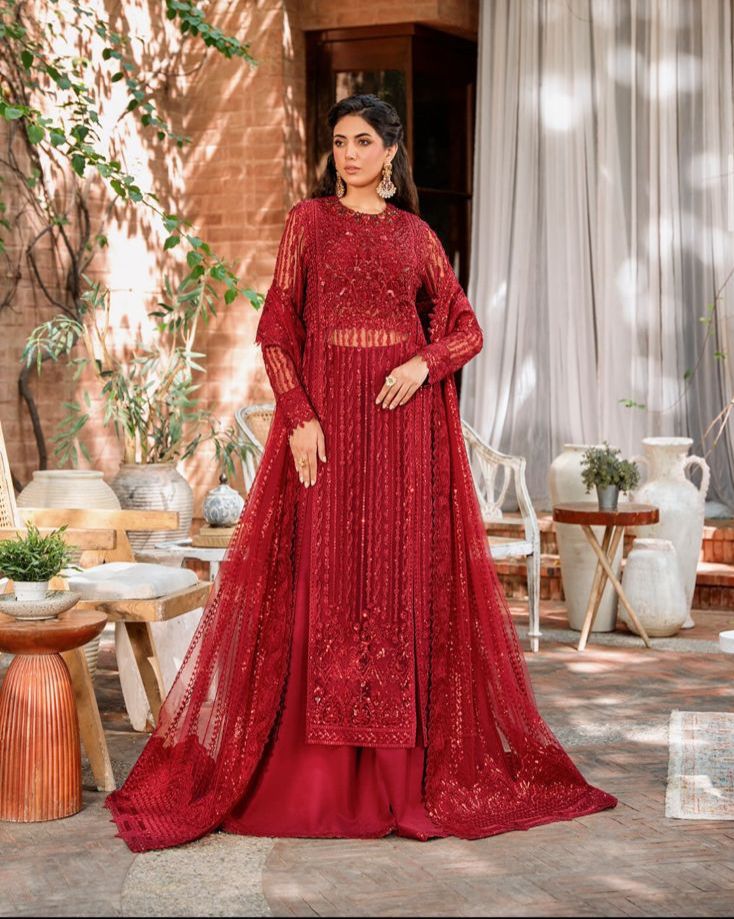 Akbar Aslam Full Dress On Luxury Soft Net Fancy Wedding Collection 2024 - Wearza