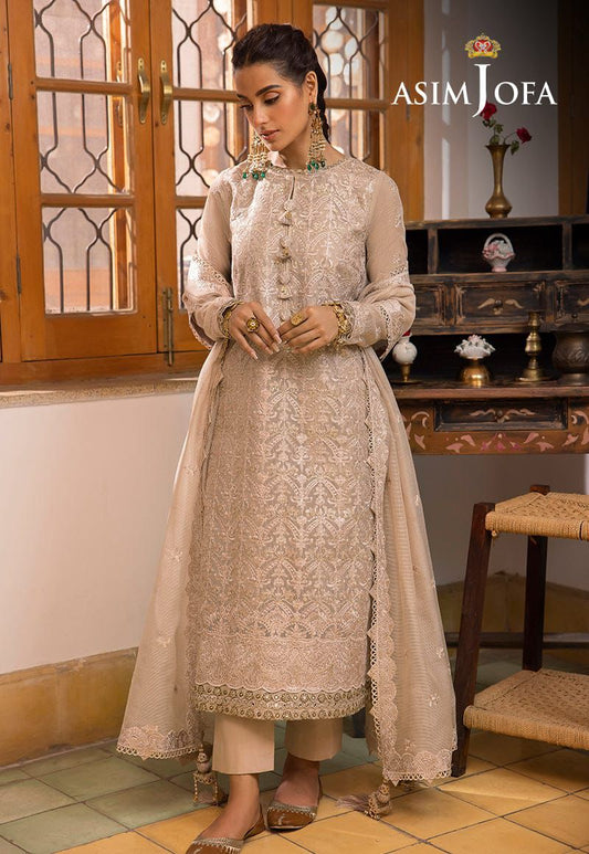 Asim Jofa Shadow Soft Cotton Net Heavy Emb With Cotton Net Emb Duppata 2024 WEARZA