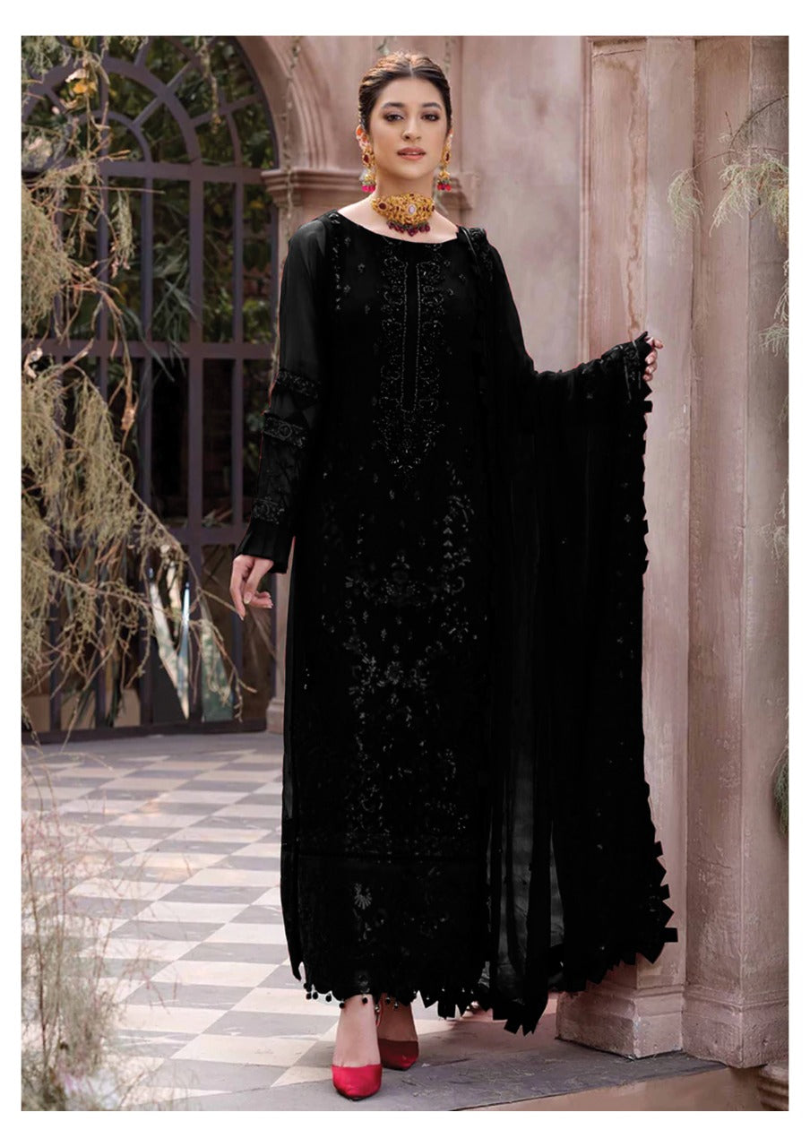 Emaan Adeel Best For Moharram Pure Chiffon Emb Handwork 2024 WEARZA