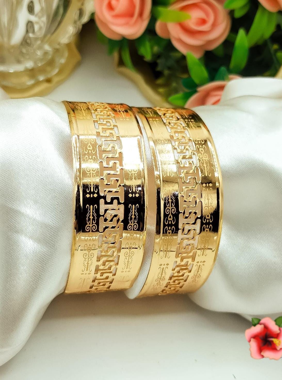 Versace Designs Bangles Set Gold Plated 24 WEARZA