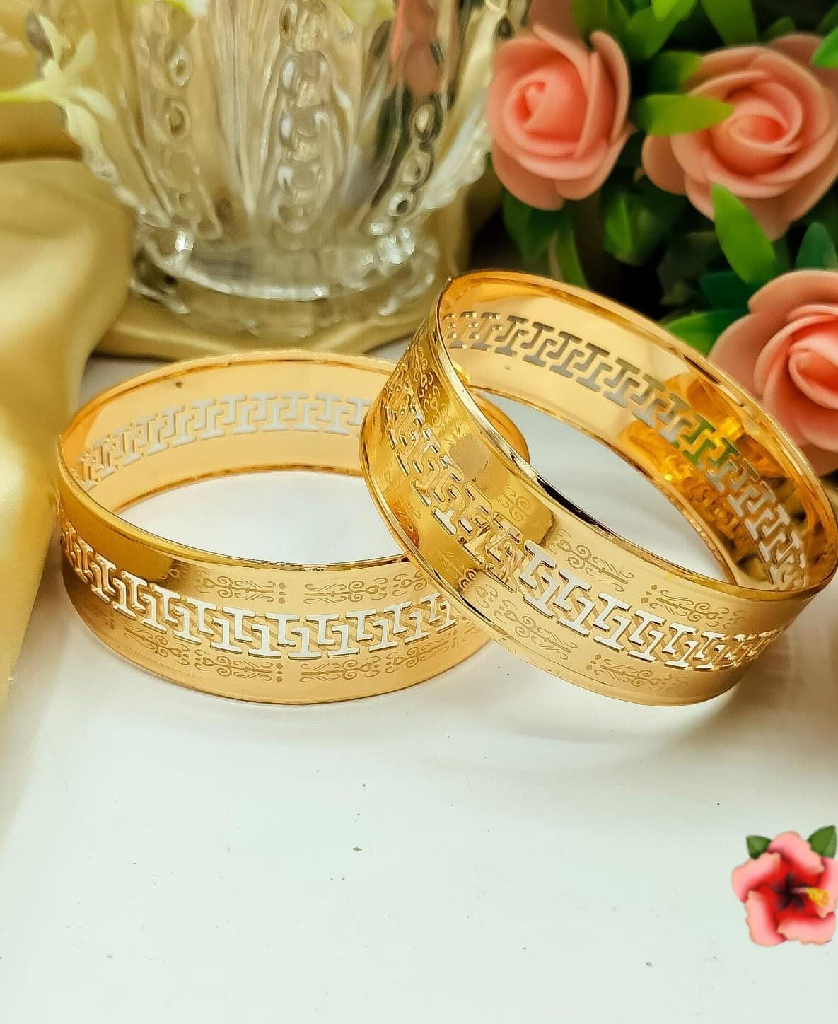 Versace Designs Bangles Set Gold Plated 24 WEARZA