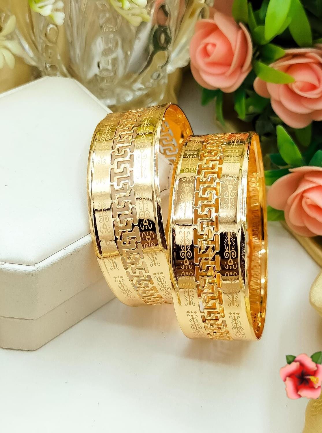 Versace Designs Bangles Set Gold Plated 24 WEARZA