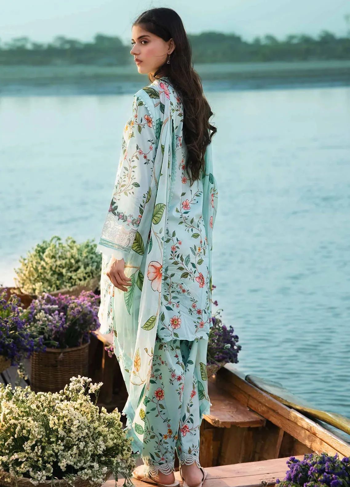 Maria b Wz-181 Premium Pure Lawn With Pure Chiffon Duppata 24 WEARZA