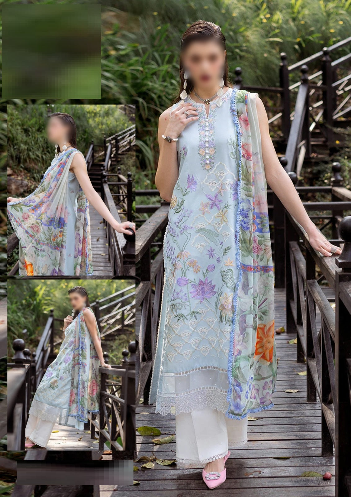 Wearza Unique Dress Premium Pure Lawn Emb With Digital Duppata 2024 WEARZA