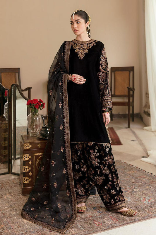 Jazmin Black Beauty Pure Chiffon Dress With Soft Net Duppata  2024 WEARZA