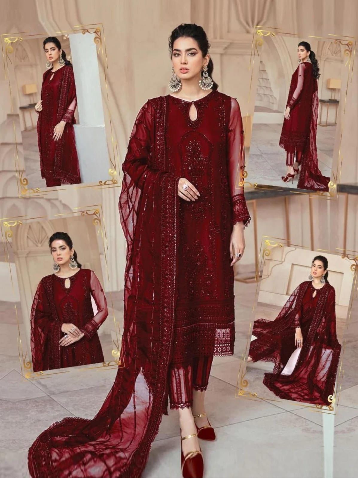 Mushq Wedding Wz-1310 100% Premium Soft Net Dress  2024 WEARZA