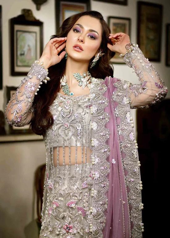 Wearza Wear By Hania Amir Party Wear 100% Soft Net Dress 2024 WEARZA